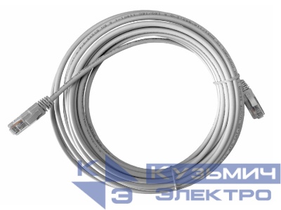 Патч-корд UTP4 cat.5e, 10.0м, литой коннектор, серый, LSZH, NETKO Expert CKC