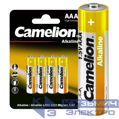 Элемент питания алкалиновый Normal Alkaline LR03 BL-4 LR03-BP4NR 1.5В (уп.4шт) Camelion 15121
