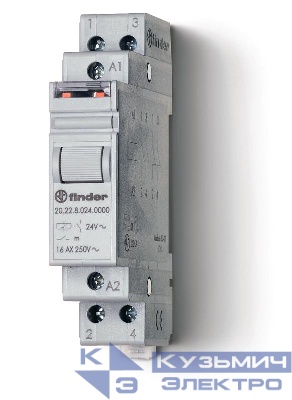 Реле шаговое модульное электромеханич. 2NO 16А2 состояния AgNi 48В AC 17.5мм IP20 FINDER 202280480000