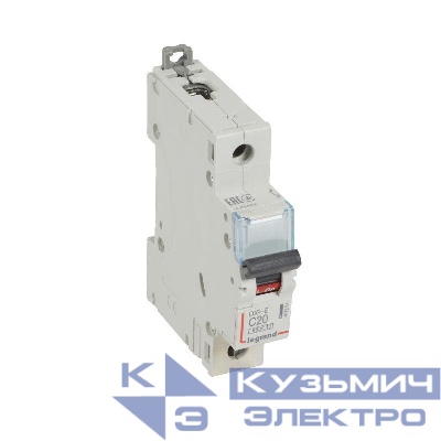 Выключатель автоматический модульный 1п C 20А 6кА DX3-E 6000 1мод. 230/400В Leg 407264