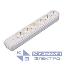 Колодка удлинителя 6-м с заземл. защ. шторки с выкл. Makel N6310000