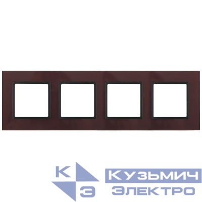 Рамка 4-м 14-5104-25 стекло Elegance бордо+антрацит ЭРА Б0034533