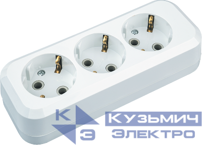 Колодка удлинителя 3-м с заземл. 61 584 NCA-BL01-03-E-WH АБС-пластик Navigator 61584