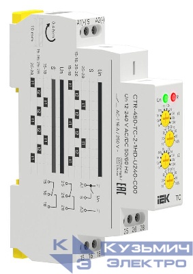 Реле циклическое реверсивное TC 2 контакта 12-240В AC/DC AC IEK CTR-450-TC-2-1HD-U240-C00