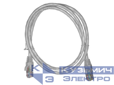 Патч-корд UTP4 rj45-rj45, cat.6, 1.0м, BC, LSZH, серый, литой коннектор NETKO Optima