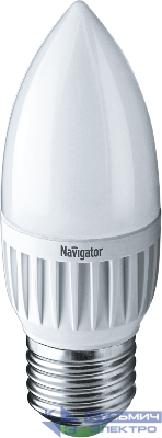 Лампа светодиодная 94 481 NLL-P-C37-5-230-2.7K-E27-FR 5Вт свеча 2700К тепл. бел. E27 330лм 176-264В Navigator 94481