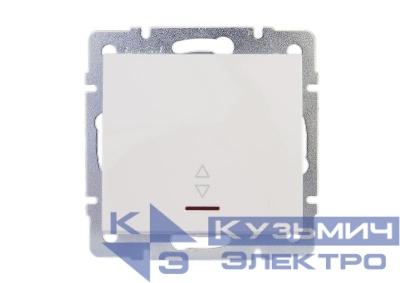 Переключатель проходной 1-кл. СП Rain IP20 с подсветкой механизм бел. LEZARD 703-0288-114