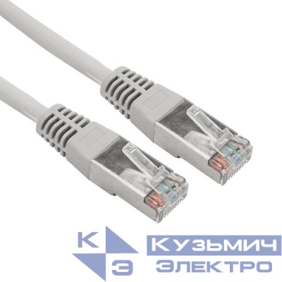 Патч-корд F/UTP кат.5e RJ45-RJ45 26AWG LSZH 0.3м сер. Rexant 02-0110-03