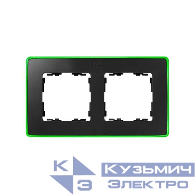 Рамка 2-м Simon82 Detail графит; основание неоново-зел. Simon 8201620-260