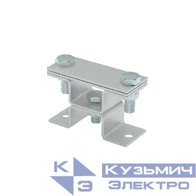 Держатель универсальный на мостовой опоре двойной для полосы до 40мм с 2 пластинами TD КМ MA0534