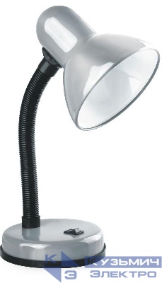 Светильник KD-301 настол. база 230В 60Вт ЛОН E27 серебр. Camelion 10992