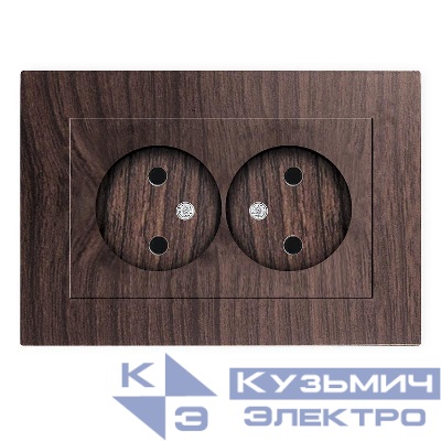 Розетка 2-м СП Афина 16А IP20 без заземл. в сборе венге Universal A0102-V
