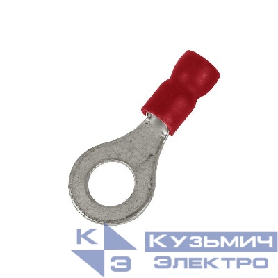 Наконечник с отверстием под винт и изолир.фaланцем ПВХ легкий ввод жилы 0.25-1.5кв.мм М6 d6.4мм (НКИ) (уп.100шт) DKC 2A6P-EE-PVC