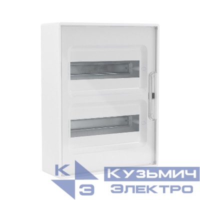 Щиток настенный 24мод. FRAME с прозр. дверцей с 4 шинами PEN (2шт на 8 отверст. и 2шт на 6 отверст.) бел. DKC F24W1WT