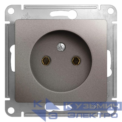 Розетка 1-м СП Glossa 16А IP20 250В без заземл. механизм платина SE GSL001241