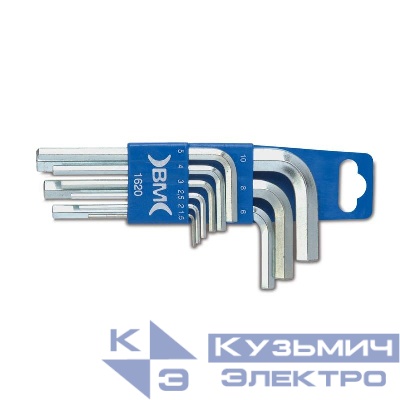 Набор шестигранных ключей 1.5-10мм (9 предметов) BM BM-1620