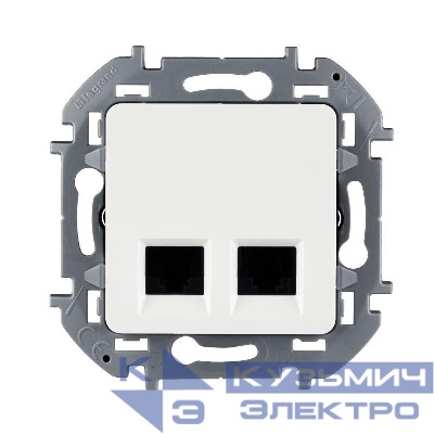 Розетка компьютерная 2-м Inspiria RJ45 кат.5E UTP бел. Leg 673835