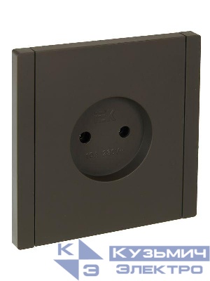 Розетка 1-м СП FORTE&PIANO FP318 10А без заземл. без защ. шторок винт. крепл. сер. IEK FP-R10-10-K03