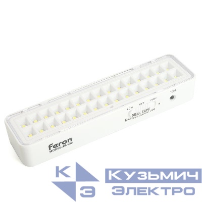 Светильник EL130 30 LED DC аккумуляторный бел. FERON 48987
