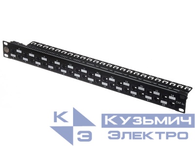 Патч-панель UTP, 19", 24 порта RJ45, cat.6а, 1U, Dual Type  IDC, NETKO Expert СКС