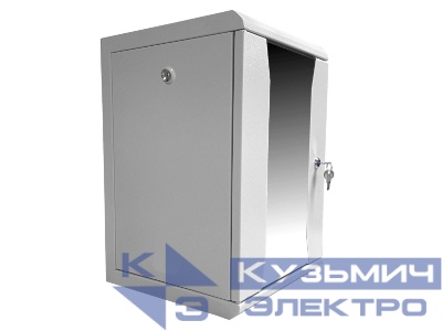 Шкаф настенный 10" 9U серия COMPACT (КОМПАКТ) (320х315х465), передняя дверь стекло, серый, Netko