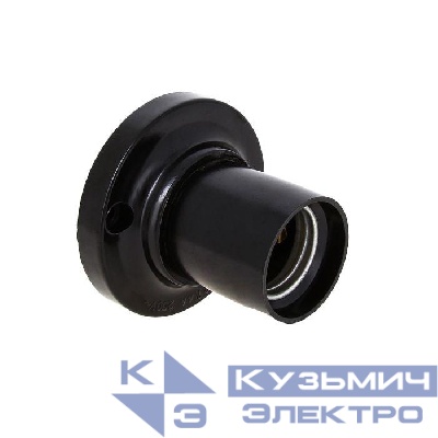 Патрон потолочный E27 прямой карболит. черн. EKF LHC-E27-sc-s