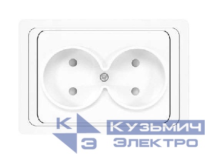 Розетка 2-м СП Валери 16А IP20 без заземл. защ. шторки бел. UNIVersal В0102x