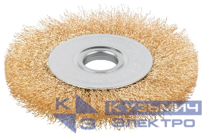 Щетка для УШМ посадка 222мм тип "Плоская" латун. витая проволока 0.3мм 125мм блист. Profi Cutop 82-904