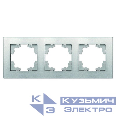 Рамка 3-м Афина универс. серебр. Universal A0045-S
