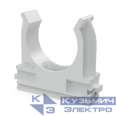 Держатель для труб (клипса) d32мм АБС-пластик в п/э (уп.25шт) Промрукав PR13.02632