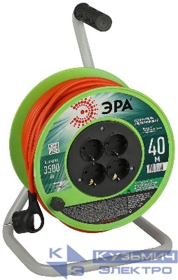Удлинитель на катушке 4х40м с заземл. RP-4e-3x1.5-40m ПВС 3х1.5 Эра Б0056103