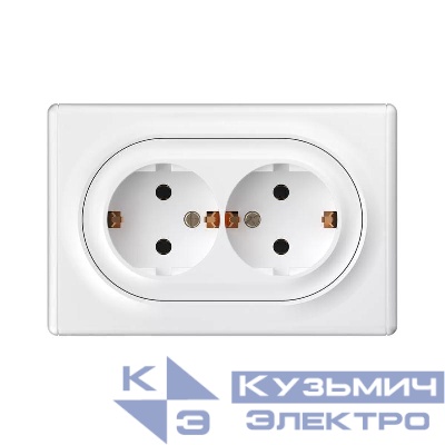 Розетка 2-м СП Florence 16А IP20 с заземл. винт. клеммы бел. 1E10401300 OneKeyElectro 2172767