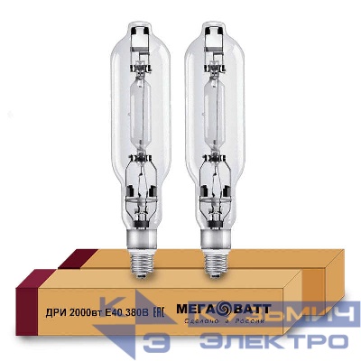 Лампа газоразрядная металлогалогенная ДРИ 2000 380/4000К E40 (12) МЕГАВАТТ 03123