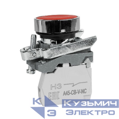 Кнопка OptiSignal D22 C4-P-401 красн. металл 1НЗ XB4BA42 КЭАЗ 332168
