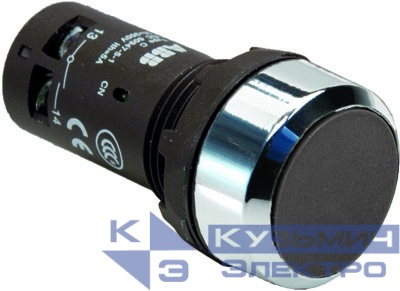 Кнопка CP1-30B-10 без фикс. 1HO черн. ABB 1SFA619100R3016