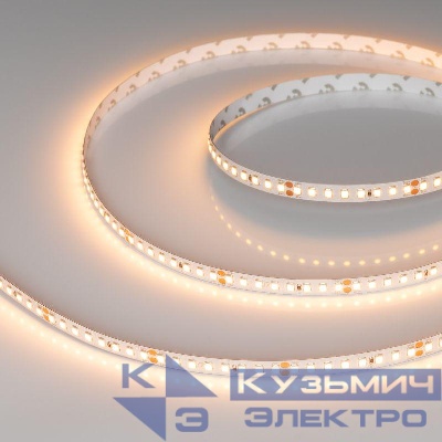 Лента светодиодная RT-A160-8mm 24V Warm 2400К 12Вт/м IP20 2835 высок. эффект. 150лм/Вт (уп.5м) Arlight 028561(2)