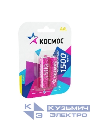 Аккумулятор AA/R6 1500мА.ч NI-MN BP-2 (блист.2шт) КОСМОС KOCR6NIMH(1500mA)
