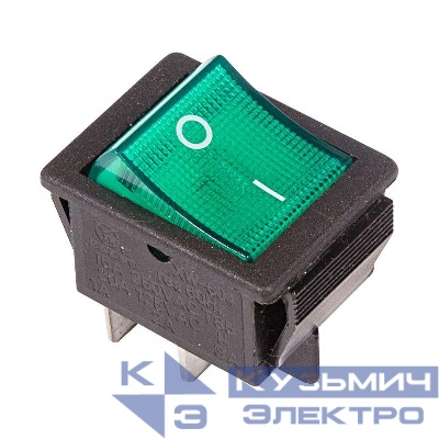 Выключатель клавишный 250В 16А (4с) ON-OFF с подсветкой зел. (RWB-502; SC-767; IRS-201-1) Rexant 36-2332