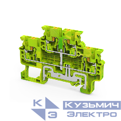 Клемма заземляющая push-in OptiClip CPDLG-2.5-2L-PE-I-S-(0.2-2.5)-PEN КЭАЗ 331866