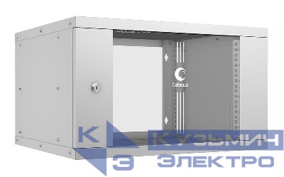Шкаф телекоммуникационный настенный разборный LIGHT WSC-05D-6U55/45 19дюйм 6U дверь стекло сер. Cabeus 10170c