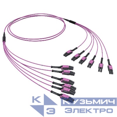 Сборка оптическая разветвительная 12ОВ 50/125 OM4 6хLC Duplex Uniboot/6хLC Duplex Uniboot 10м DKC RNFLL12410