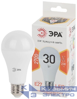 Лампа светодиодная LED A65-30W-827-E27 A65 30Вт груша E27 тепл. бел. ЭРА Б0048015