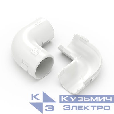 Соединитель угловой 90град. d20мм разборный бел. Промрукав PR13.02451