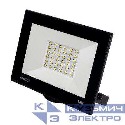 Прожектор светодиодный СДО-20 50Вт 6500К IP65 230В BL ДО прозр. закален. стекло ФАZА 5047303