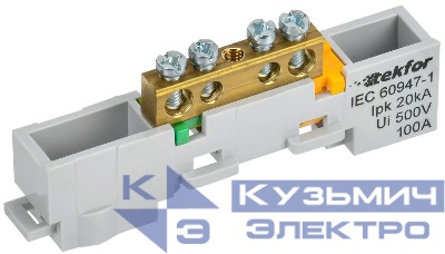 Шина PE "земля" неизол. на универс. держ. 6х9-4-Ж TEKFOR IEK TF-NN10-04-DL-K05