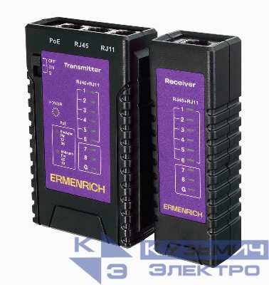 Тестер кабельный NetGeeks NP10 фиолет. Ermenrich 85300