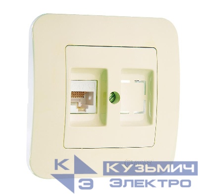 Розетка компьютерная кат.5E+гнездо Makel 55235