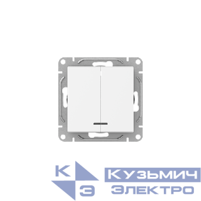 Выключатель 2-кл. СП Эпика с подсветкой механизм бел. EKF UP1-SWW-24