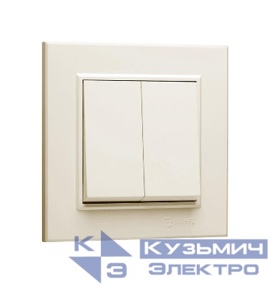 Выключатель 2-кл. СП Karea 10А IP20 крем. Makel 56010003