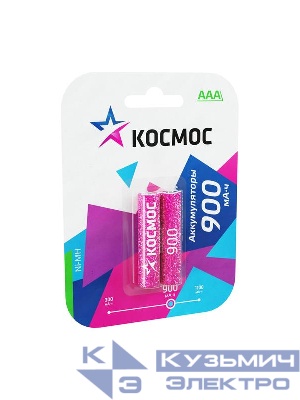Аккумулятор AAA/R03 900мА.ч NI-MN BP-2 (блист.2шт) КОСМОС KOCR03NIMH(900MAH)